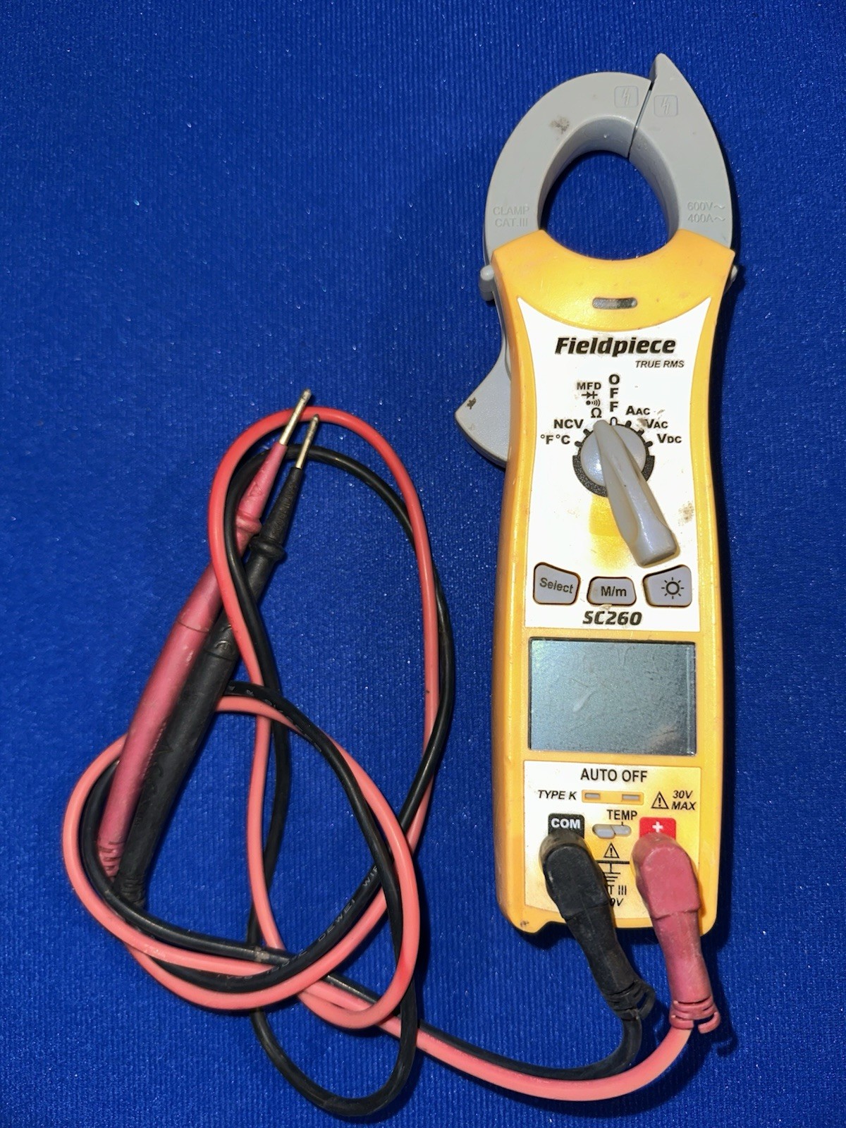 Fieldpiece SC260 True RMS Clamp Meter CAT III 4000-Count w/ Test Leads
