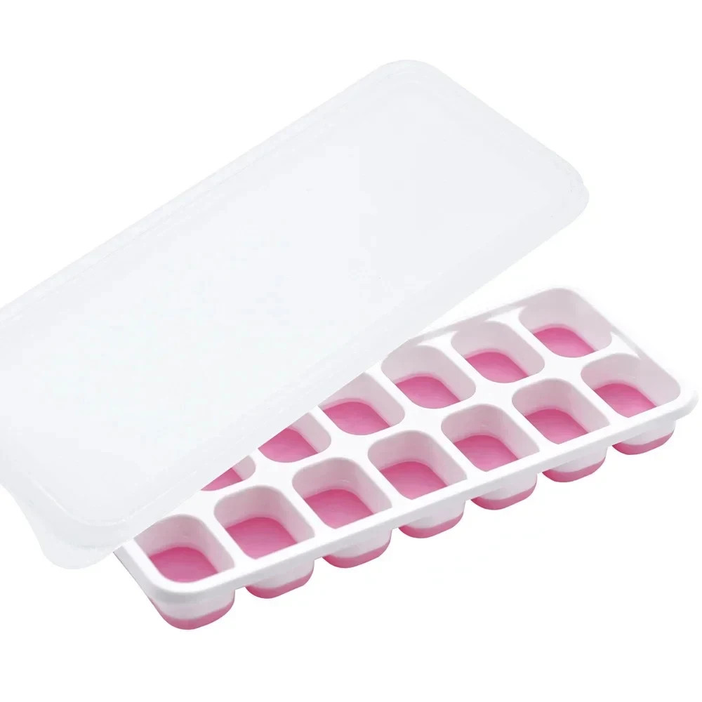 1Pcs/4Pcs/Set CubeTray Stackable 14 Grid Silicone Ice Mold with Removable Lid
