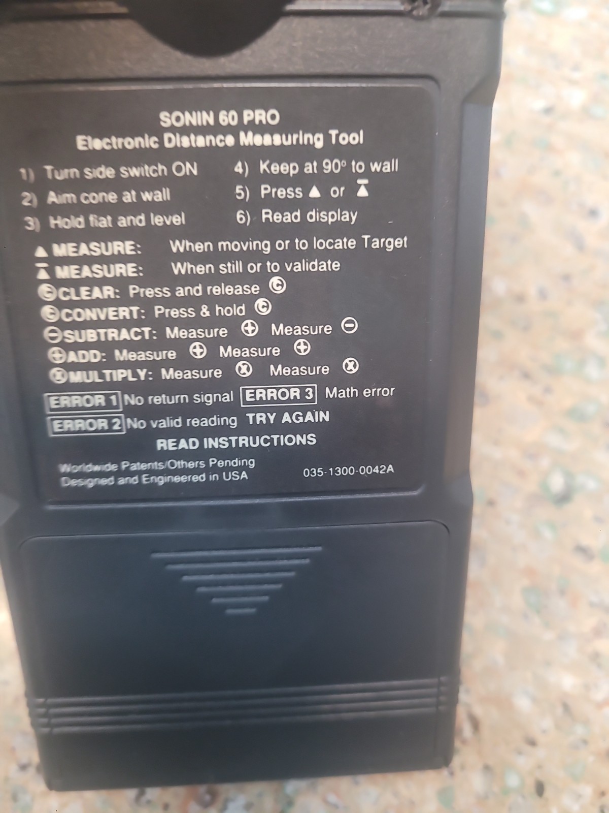 SONIN 60 Pro Electronic Sonar Distance Measuring Tool Engineered in USA