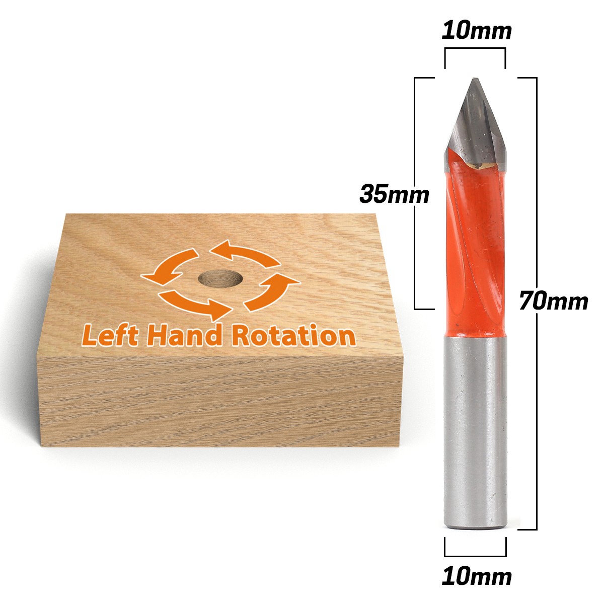 10mm Through Hole Boring Bit - Left Hand - 10mm Shank - Yonico 42210L