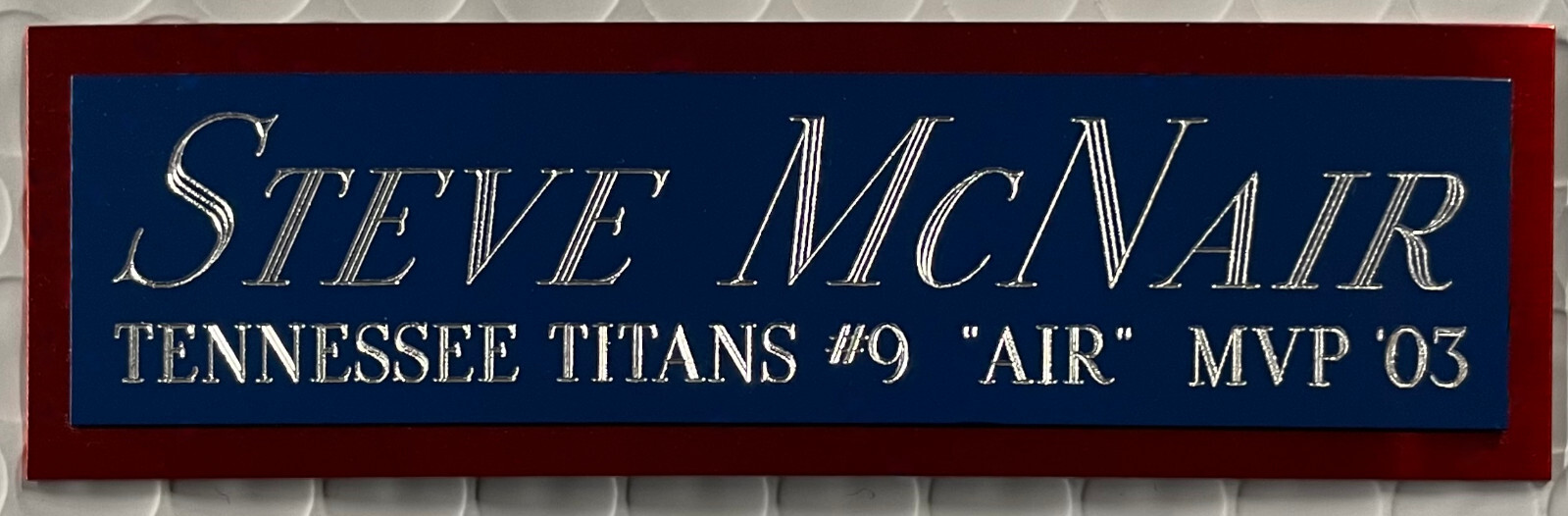 STEVE MCNAIR TITANS NAMEPLATE FO AUTOGRAPHED SIGNED FOOTBALL-HELMET-JERSEY-PHOTO