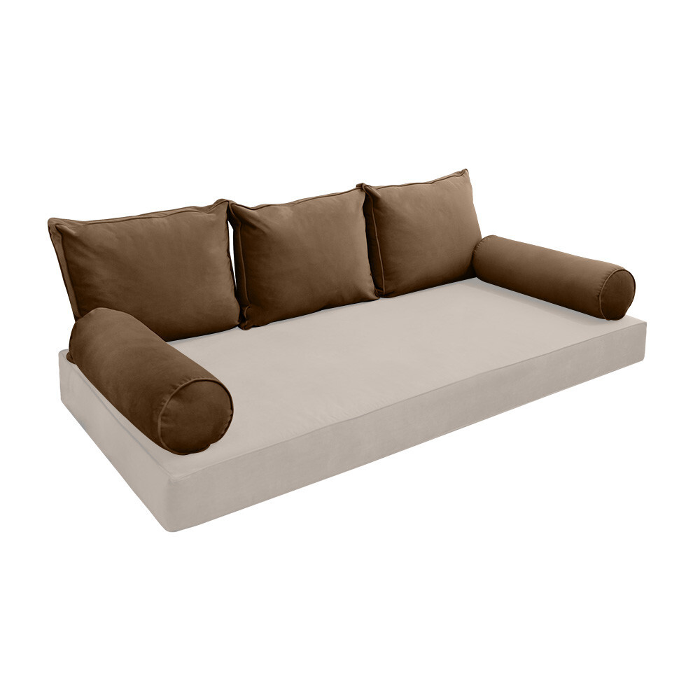 COVER ONLY Model V3 Twin Velvet Same Pipe Indoor Daybed Cushion Bolster - AD308