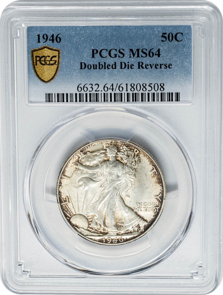 1946 Walking Liberty Half 50c Doubled Die Reverse MS64 Secure PCGS 951228-12