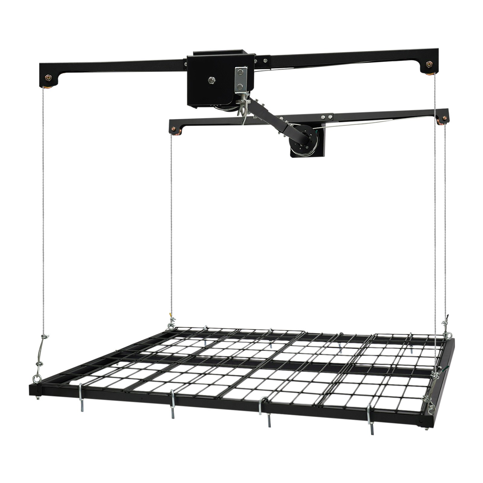 Overhead Adjustable Height Garage Lifting Storage Steel Rack Organization Unit