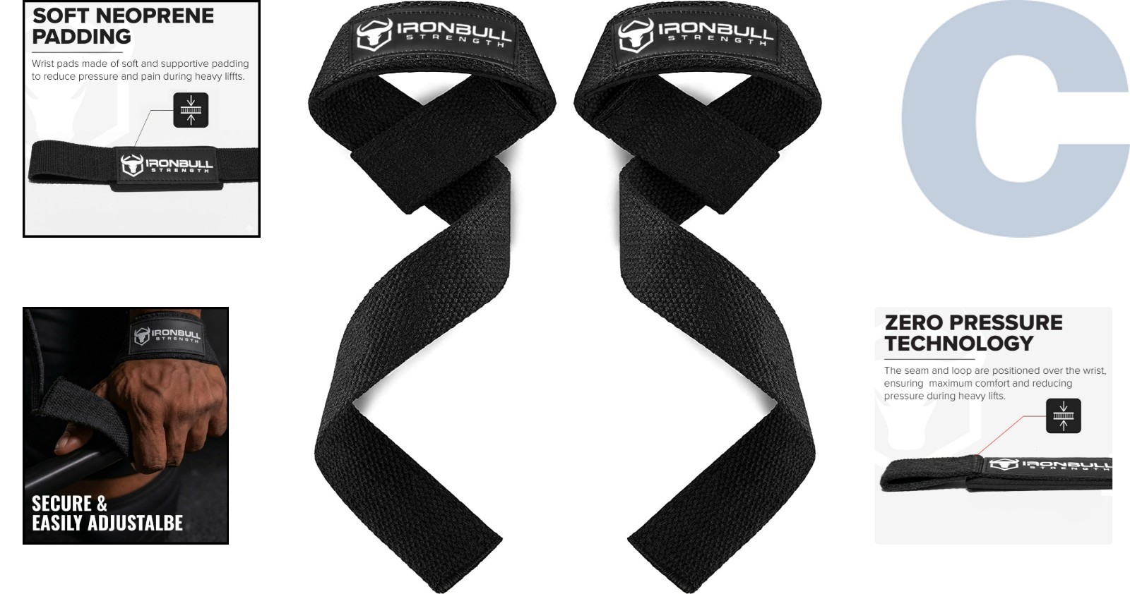Lifting Wrist Straps with Padded Support for Ultimate Grip – One Size