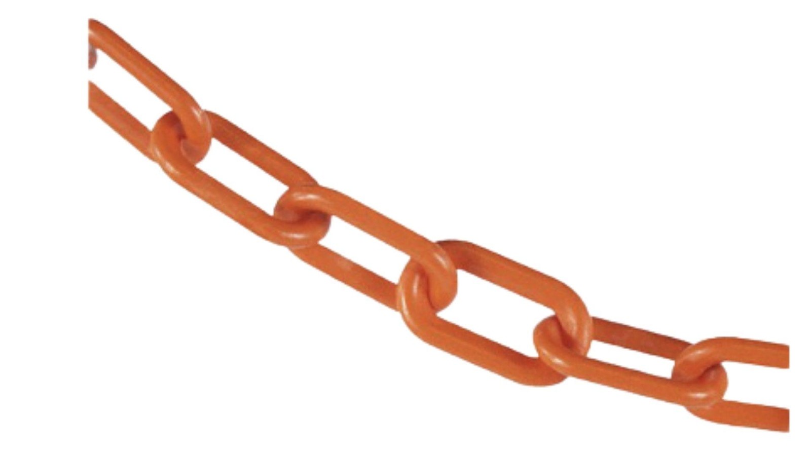 Plastic Chain, Safety Orange, 100 Ft Length, Gloss, 50012-100