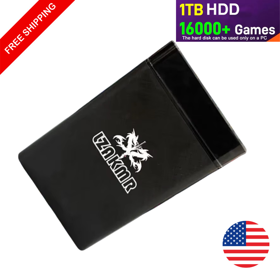1TB Game HDD PS4/PS3/PS2/PS1/Xbox LaunchBox RetroBat Playnite 3-in-1 Games