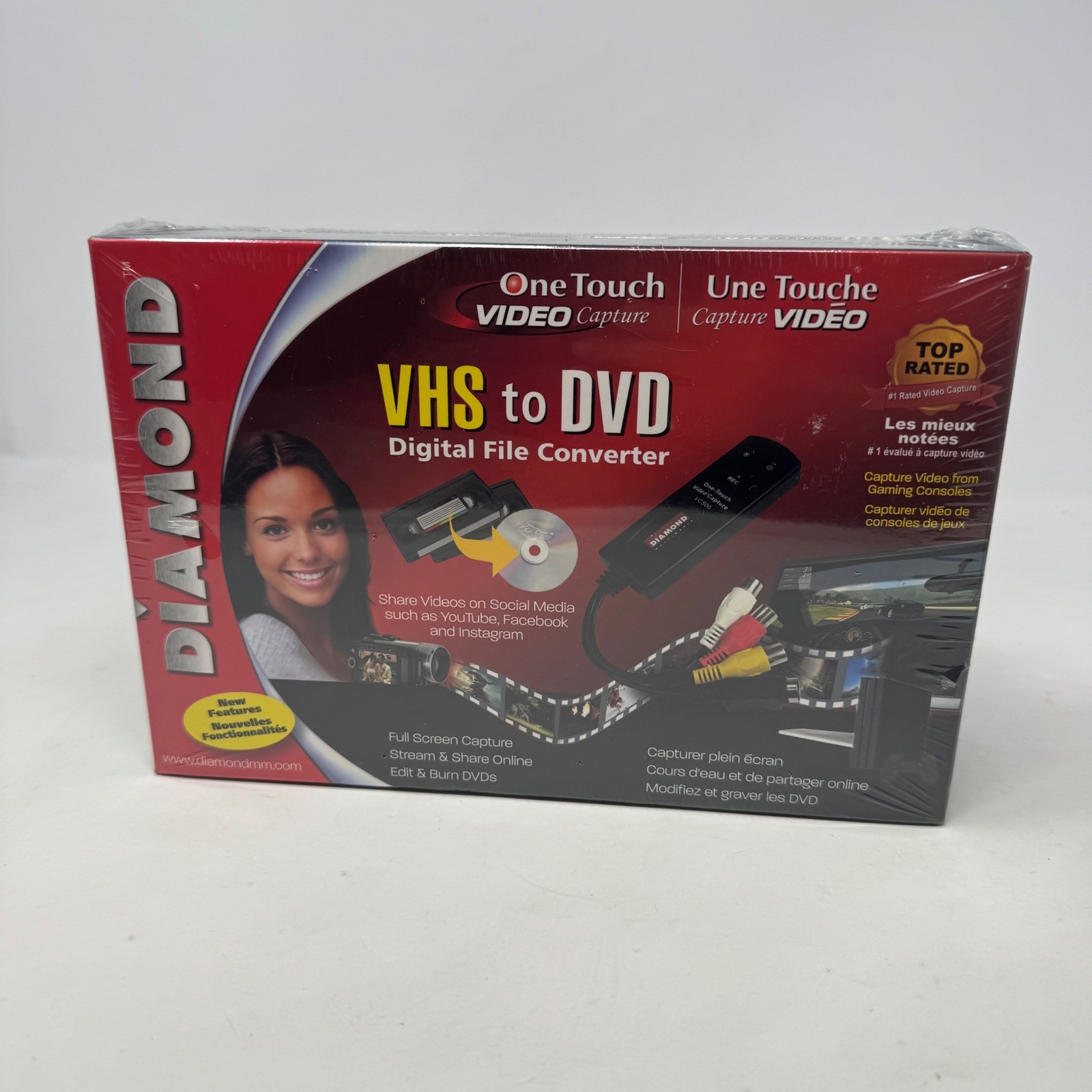 Diamond One Touch Video Capture VC500 VHS to DVD Digital File Converter New