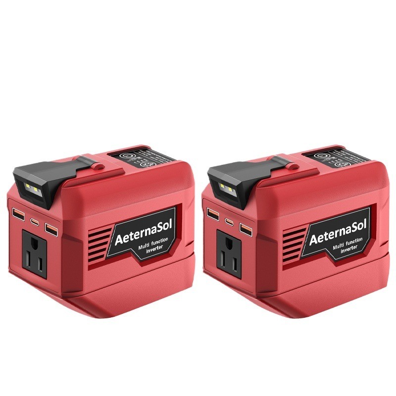 2-Pack 250W Power Inverter for Milwaukee M18 Battery USB-C Fast Charging Jobsite