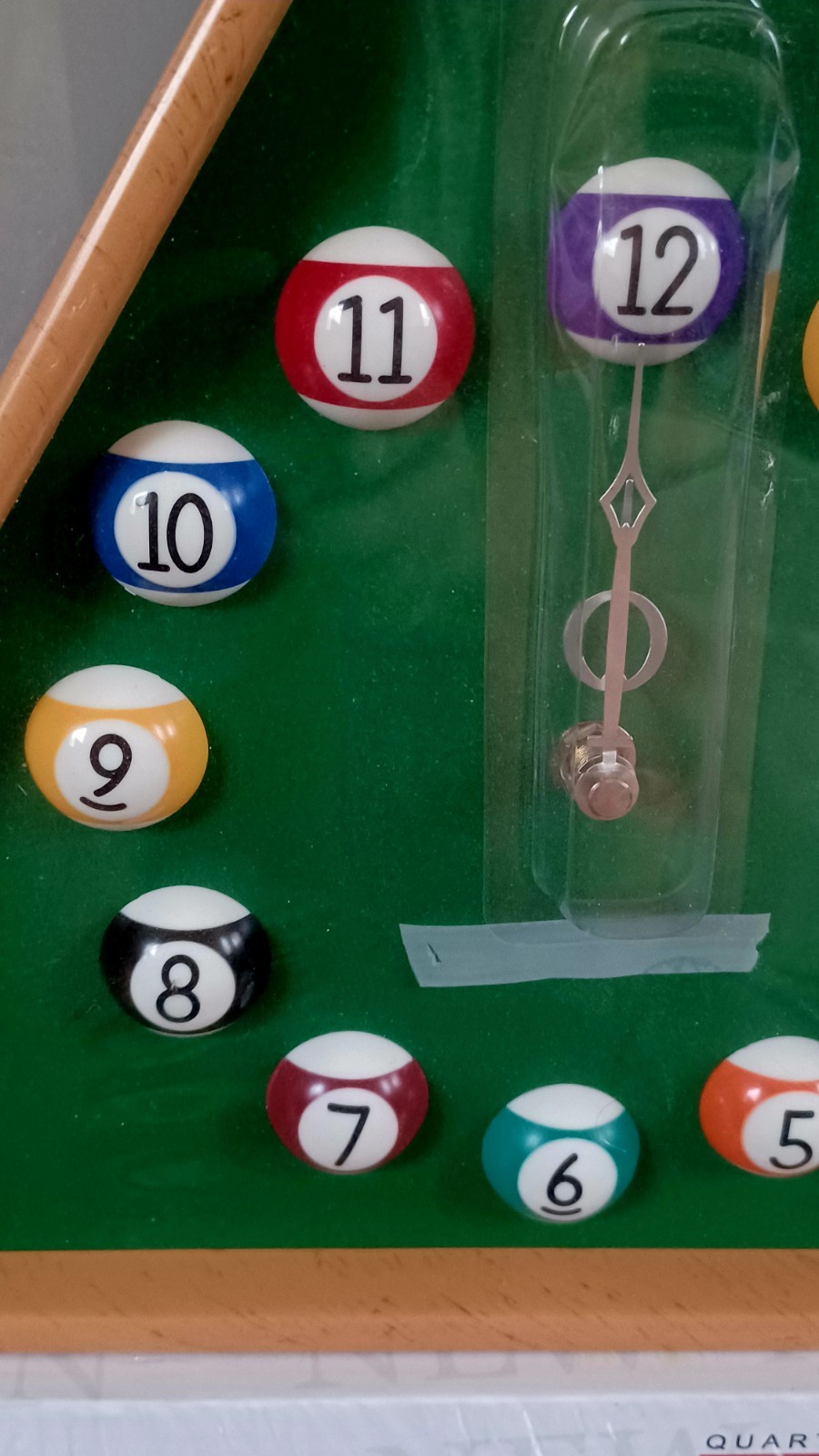 Billiards Pool Ball Clock - 12Inch Triangle Pool Table Cool Wall Clock