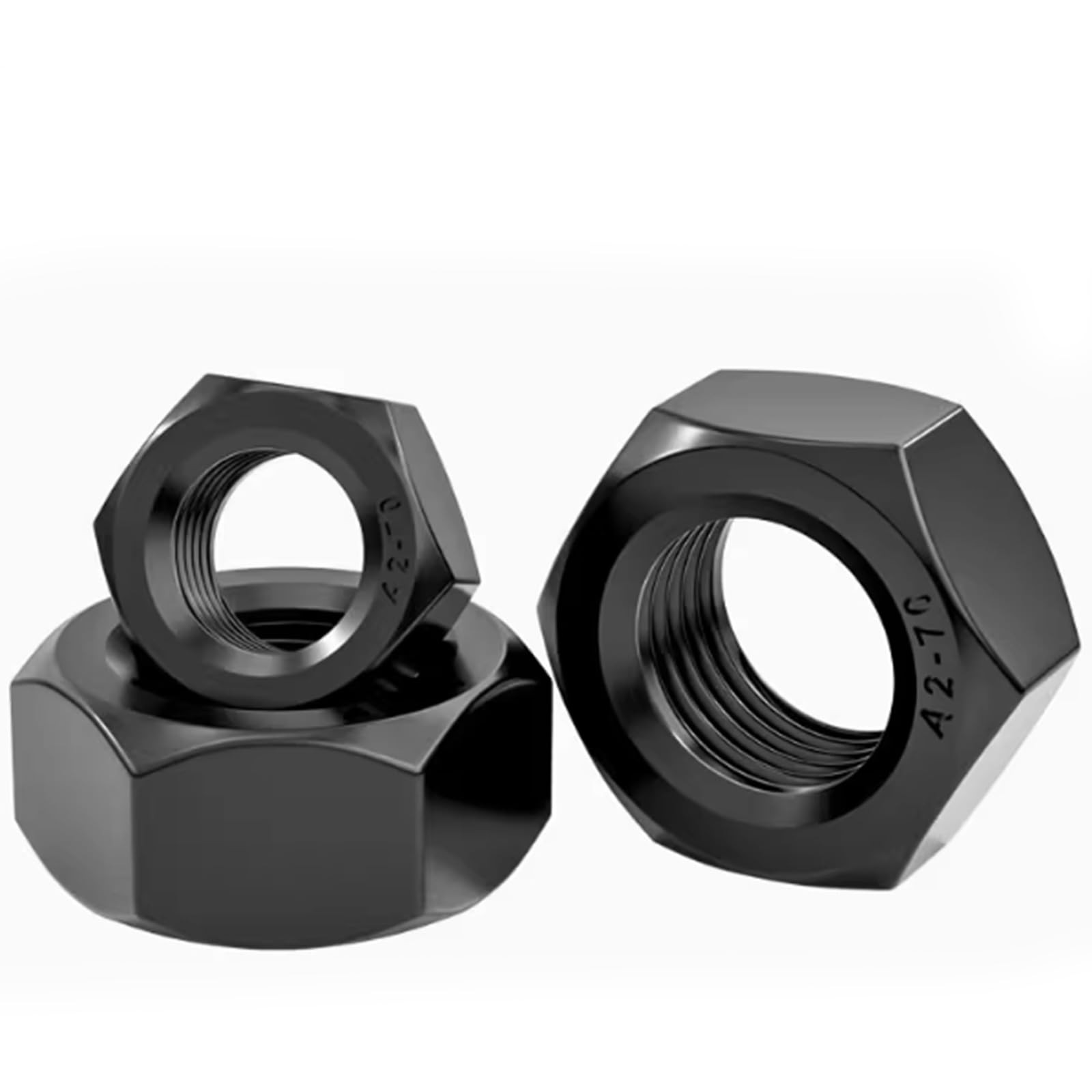 100 PCS #632 Black Hex Nuts 304 188 Stainless Steel Oxide Coating Fastener