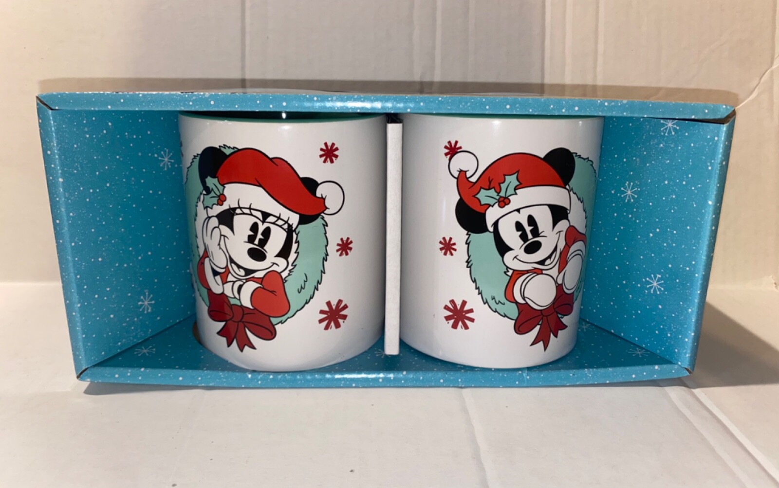 Silver Buffalo Mickey and Minnie Mouse Holiday Mugs, Set of 2
