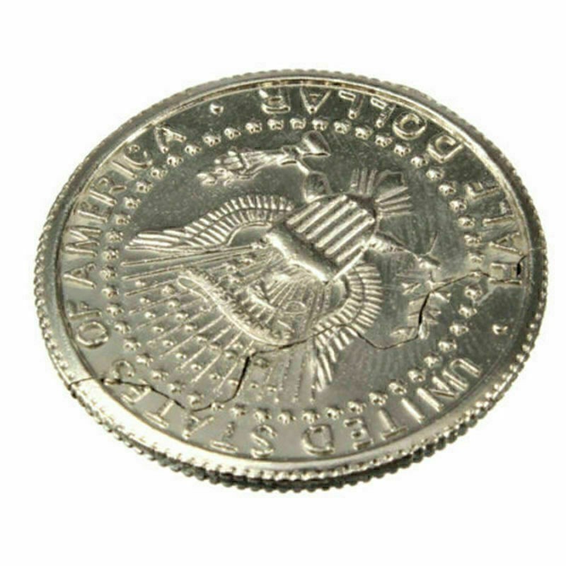 Creative Mouth Close-Up Magic Bite Out Quarter Magic Trick & Restored Half