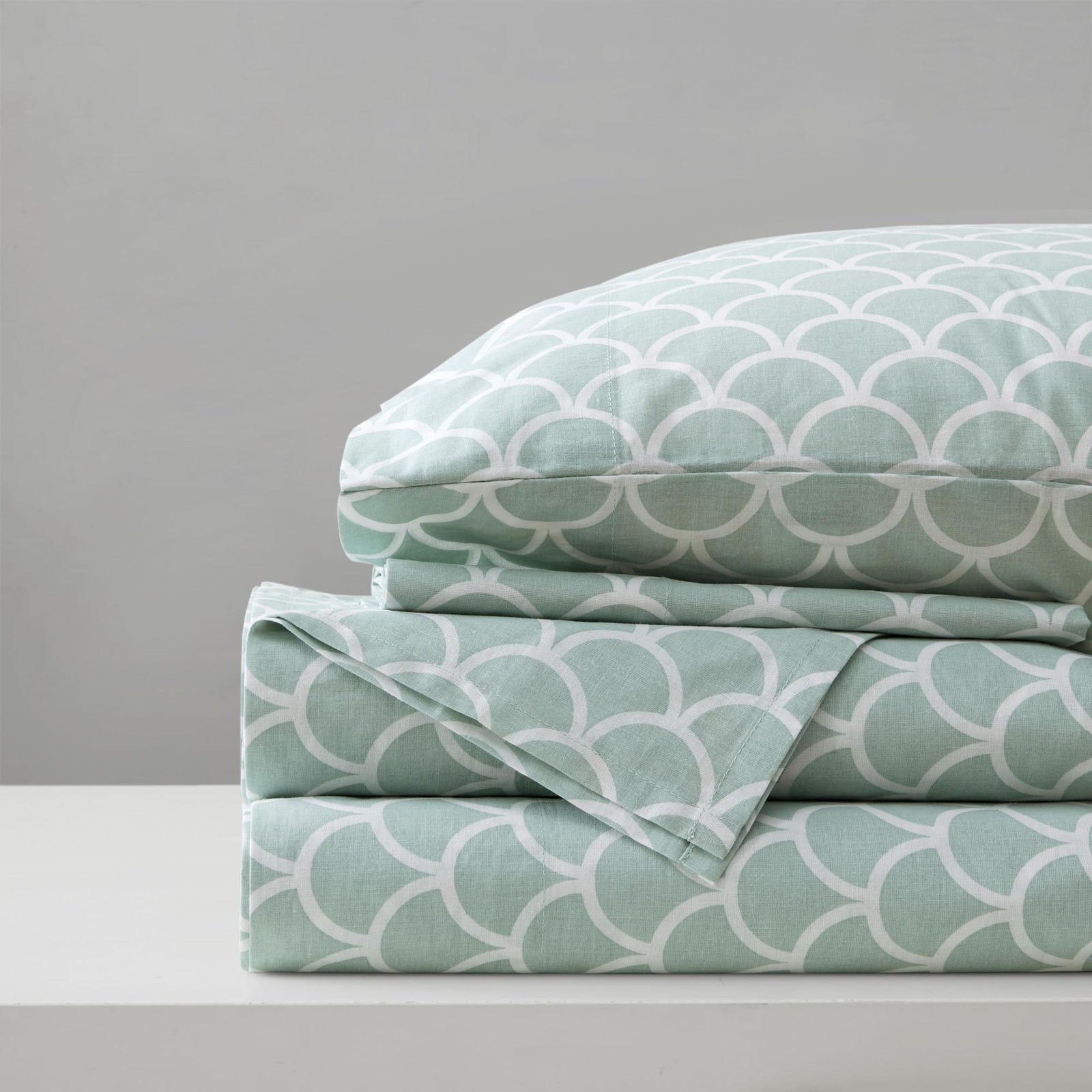 Comfort Spaces 100% Cotton Sheet Set Breathable, Lightweight, Soft with 12" E...