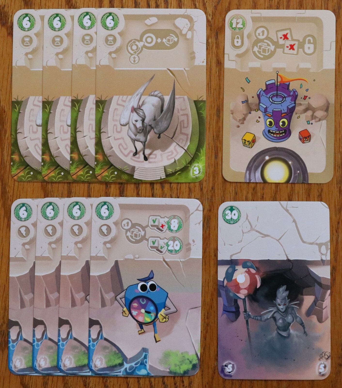 Dice Forge Promo Cards Mini Expansions Hera Pegasus Wheel of Fortune Dice Tower