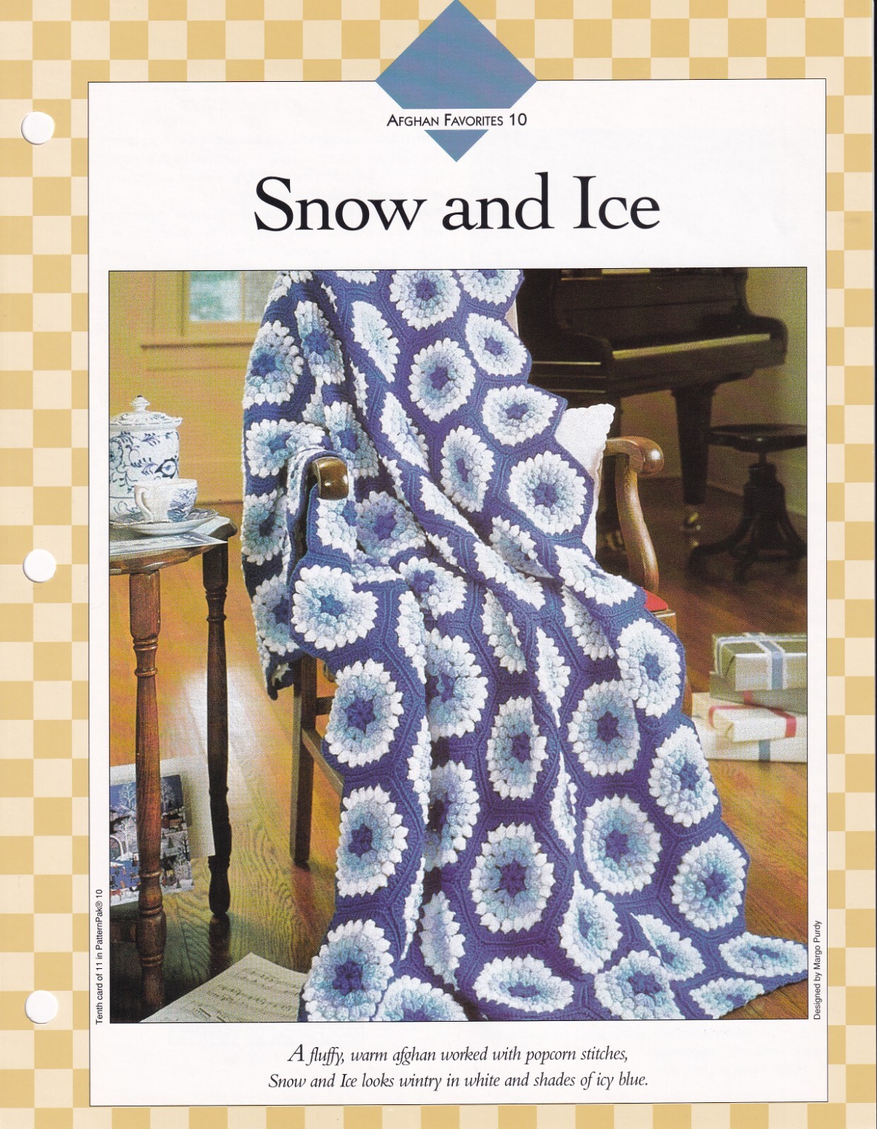 Afghan Crochet Pattern Instructions SNOW AND ICE Popcorn Stitches