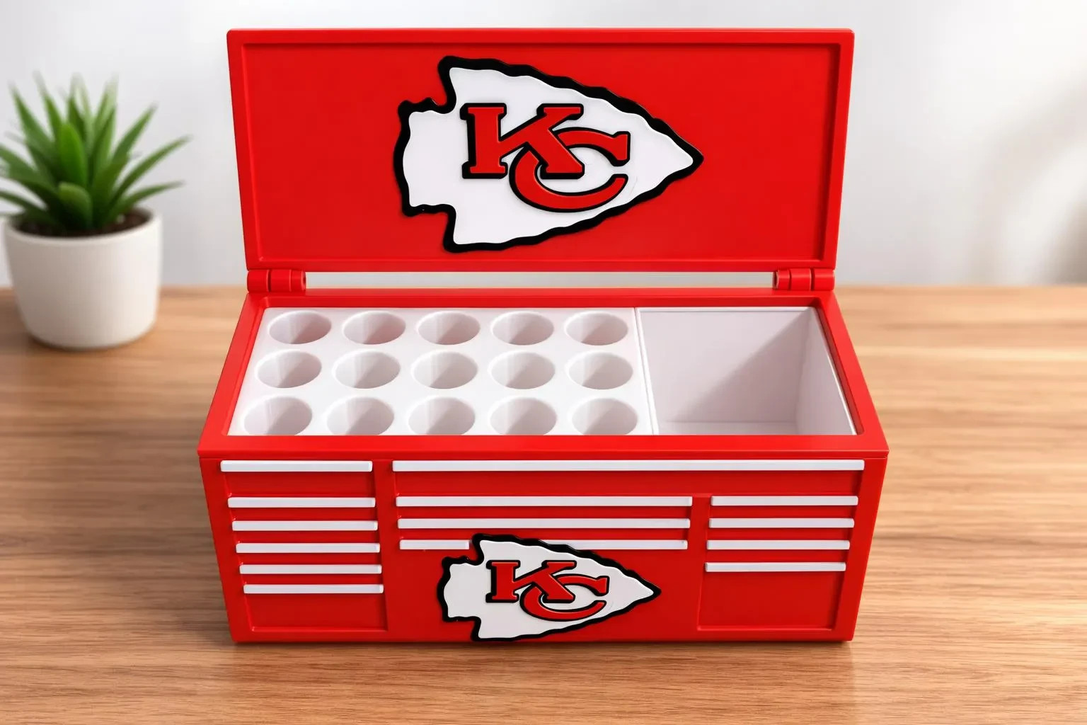 KC Chiefs Inspired Mini Toolbox Organizer - Desk Organizer