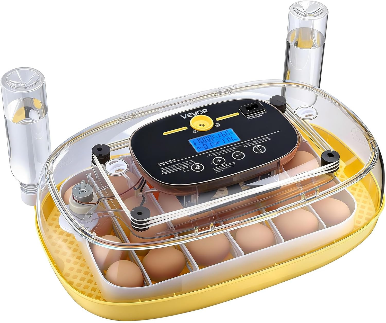 24 Egg Incubator, Automatic Egg Turner with LED Candler, Temperature & Humidity