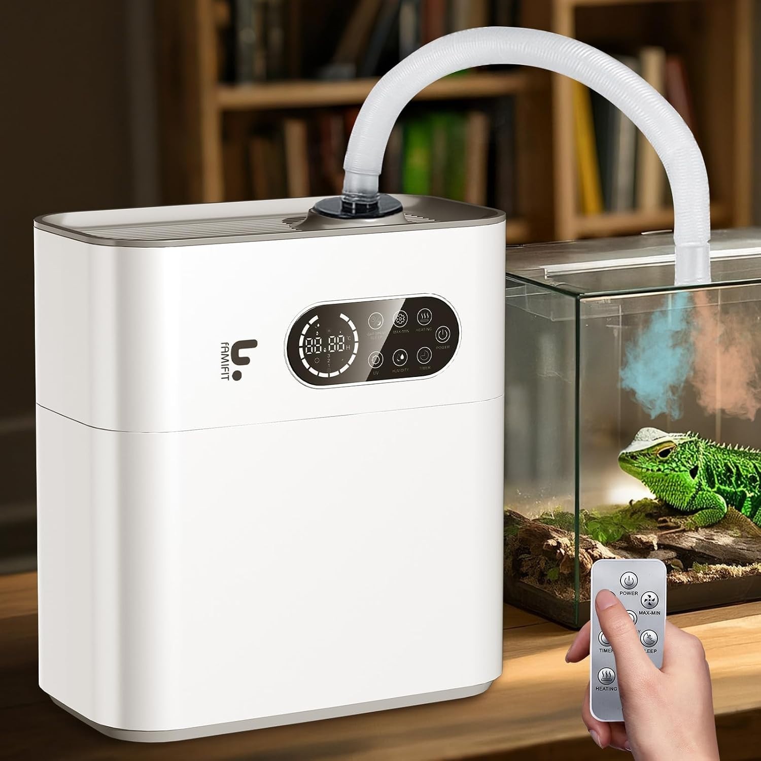 Reptile Humidifier Fogger w/Heat 6.5L XL Tank Ultrasonic w/Remote Quiet LED New