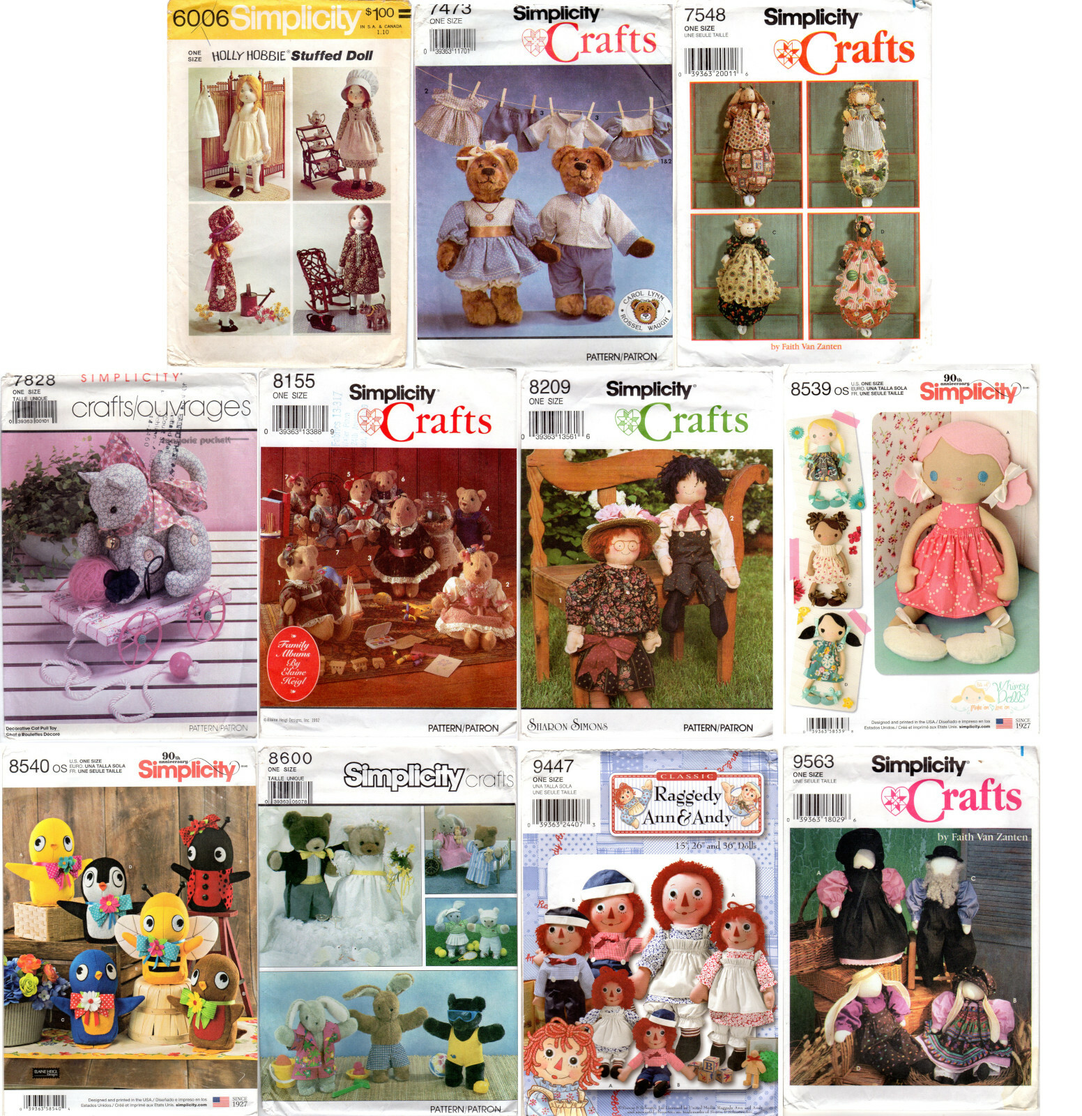 CHOICE: UNCUT Simplicity Crafts Patterns Dolls & Clothes