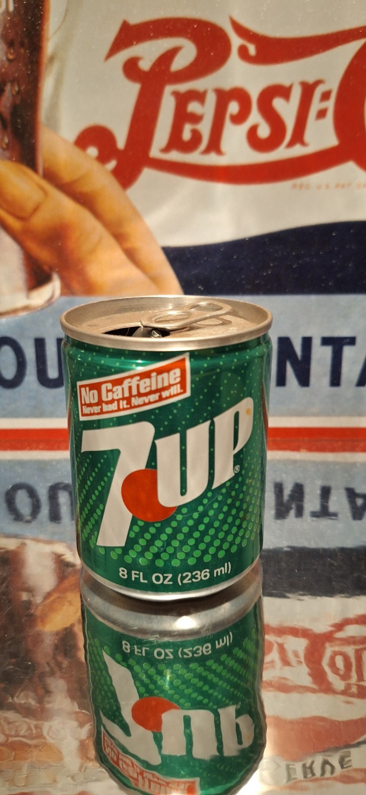 🥤 7 UP Cola MINI Soda Pop Can Prop Empty 70's 80's Advertising