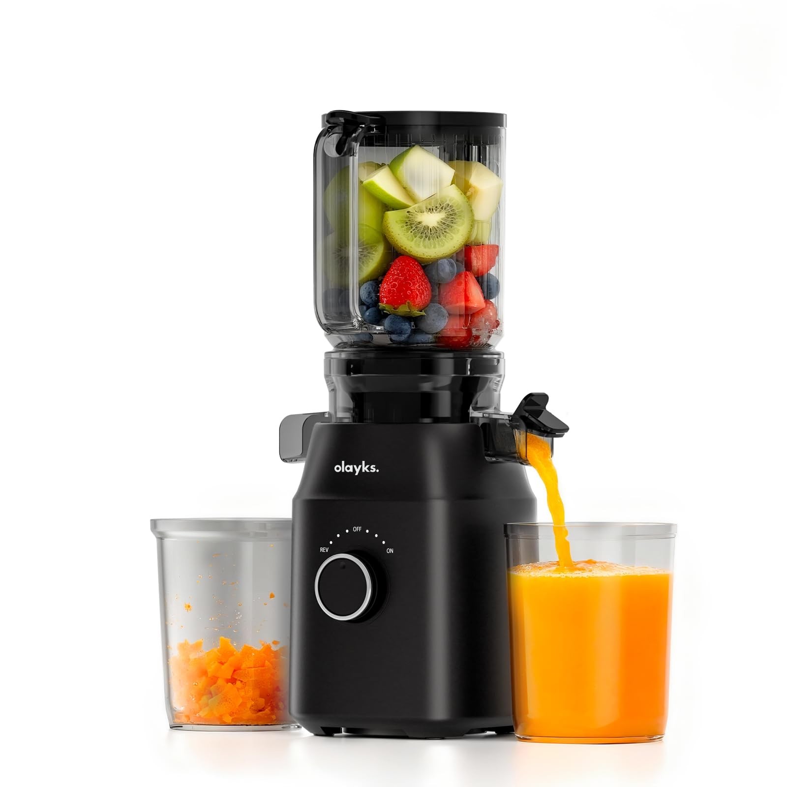 Juicer Machines, Cold Press Juicer with 4.3" Large Feed Chute Fit Whole Fruit...