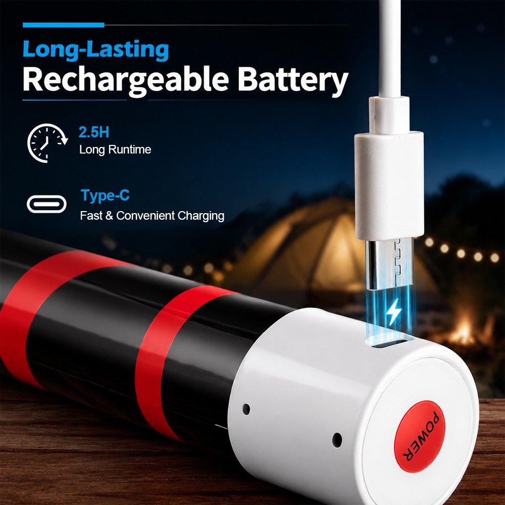 76cm Flexible LED Flashlight Stick Bendable Work Light With 3 Brightness Modes