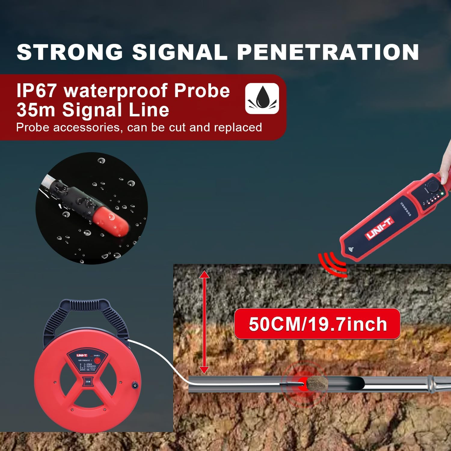 35M Pipe Blockage Detector - Clogging Scanner for All Pipe Types