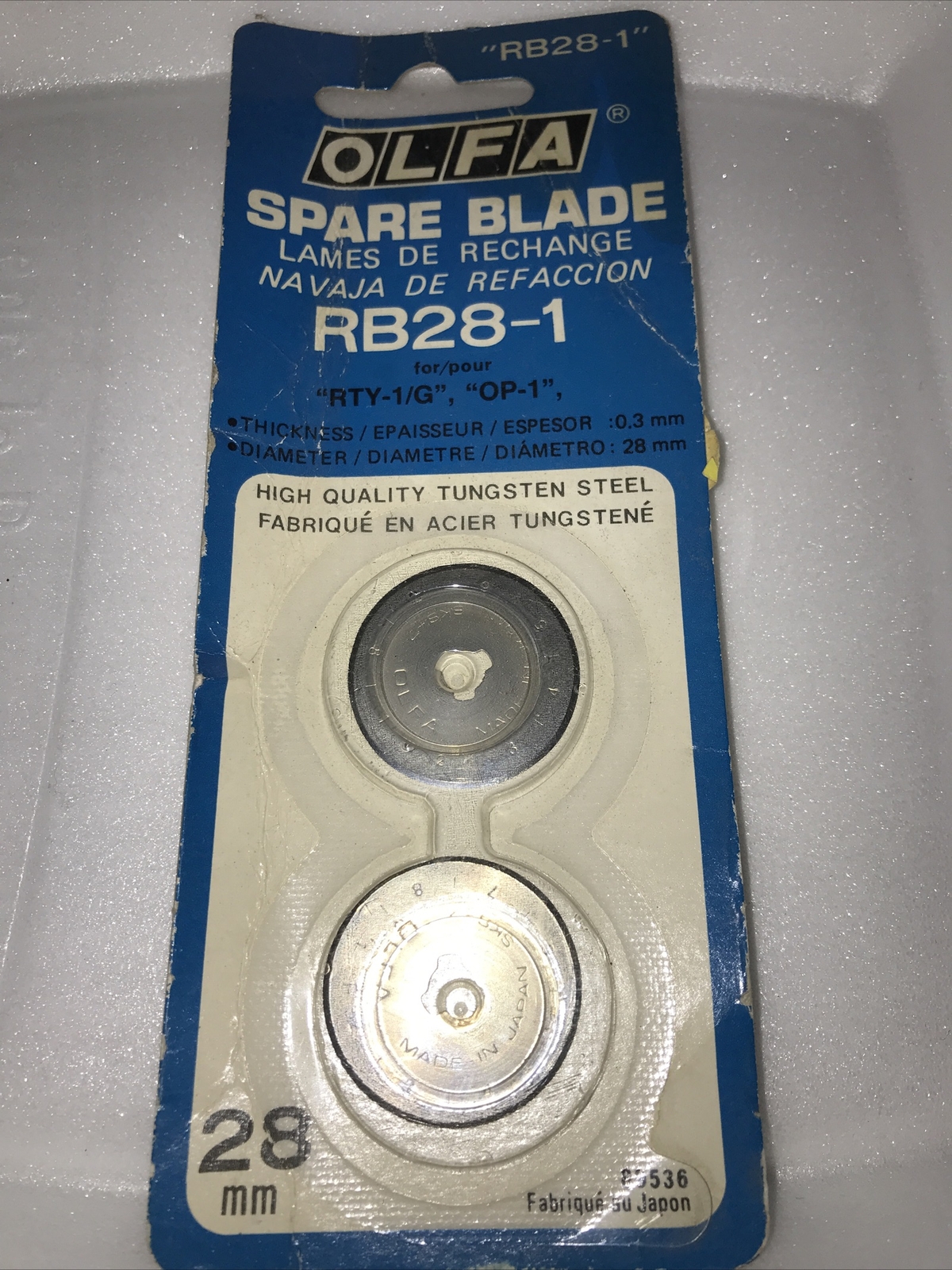 OLFA Spare Blade For Rotary Cutter 28mm Model RB28-1 2 Blades Japan