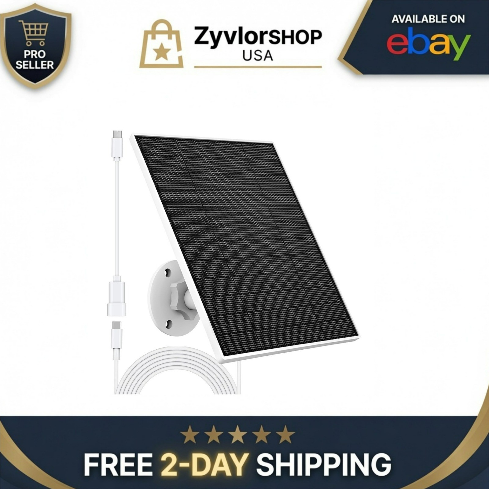 YCTechCam Solar Panel for Eufy Outdoor Camera, 5W Charger, IP65 Waterproof