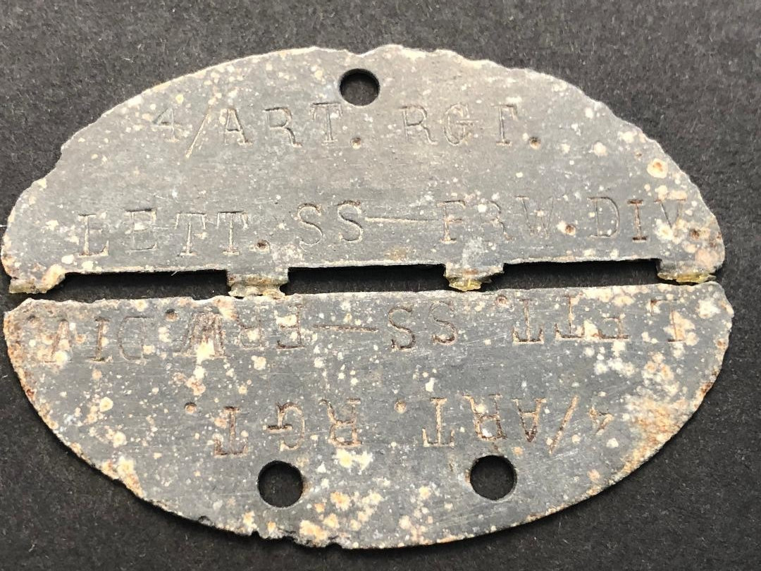 WW2 German Dog Tag Elite Latvian Artillery - Rare Original Erkennungsmarke