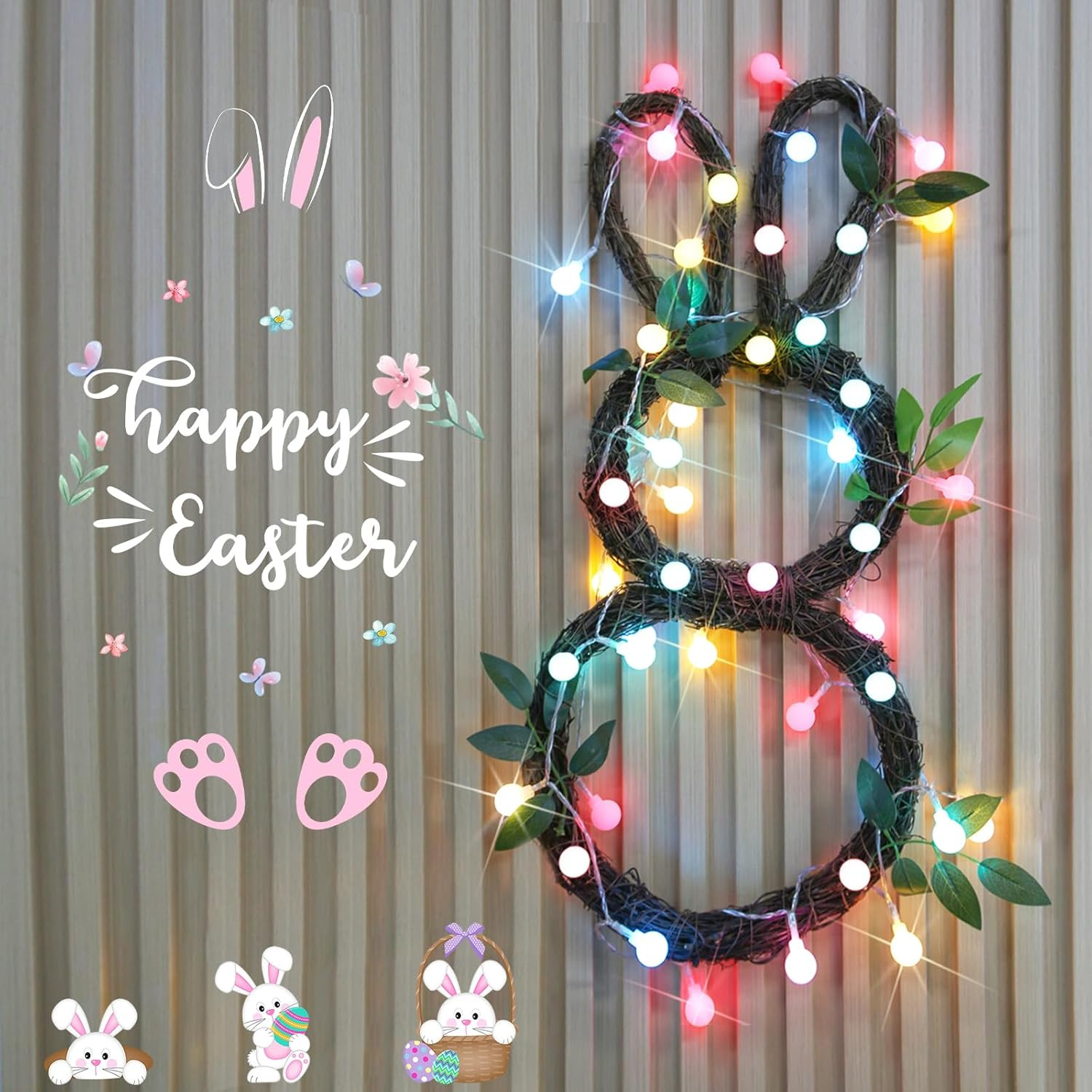 Easter Lights Plug In, 33Ft 100 Led USB Pastel String Lights with Timer, Globe S