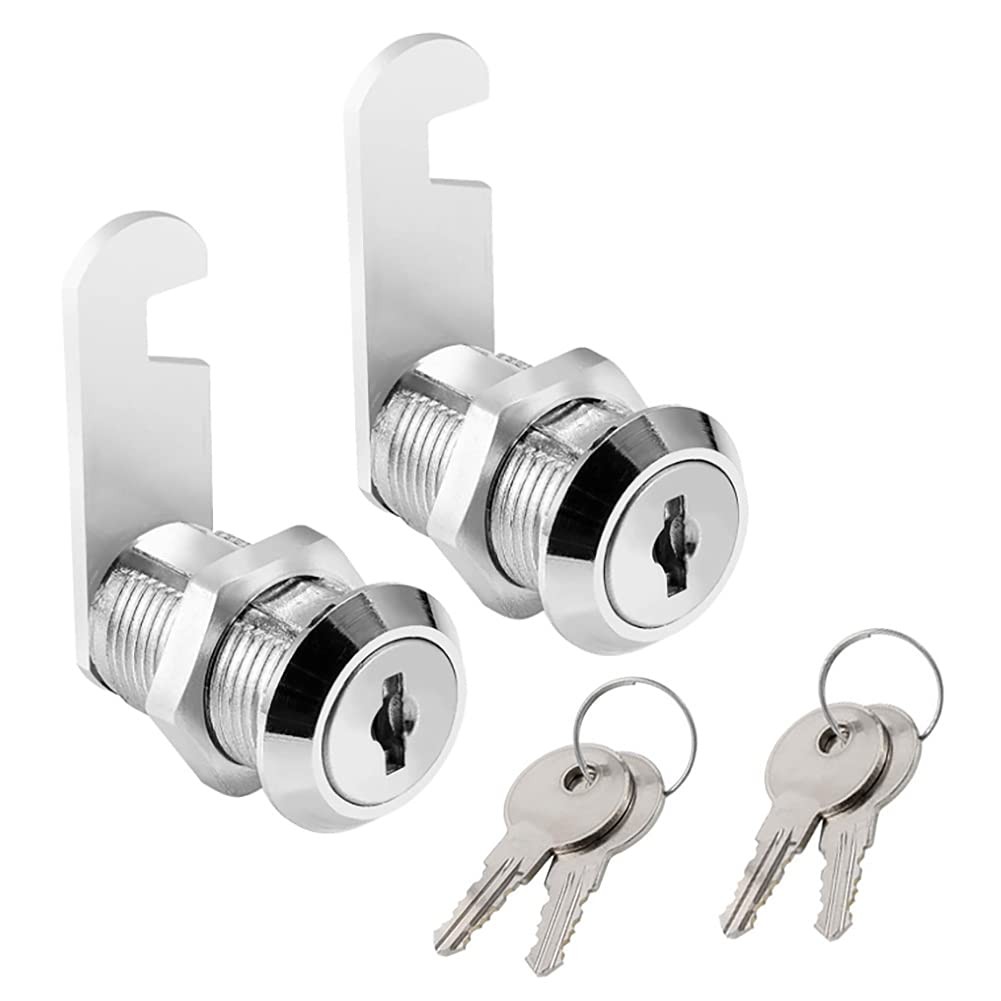 1 Inch Keyed Alike Cabinet Cam Lock Zinc Alloy File Drawer Mailbox Lock 2 Pack