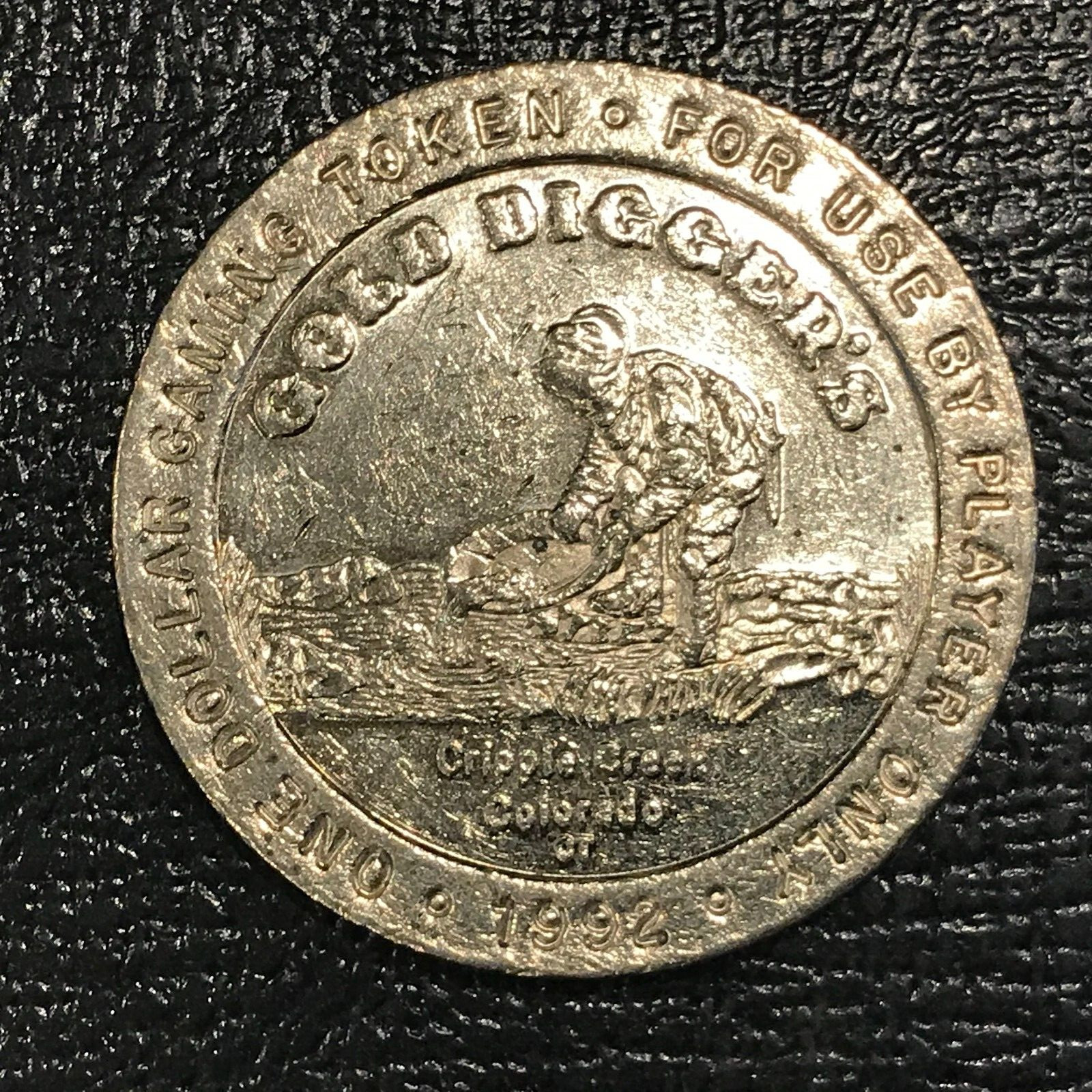 1992 GOLD DIGGER'S CRIPPLE CREEK COLORADO $1  $1.00 CASINO SLOT GAMING TOKEN-MAR