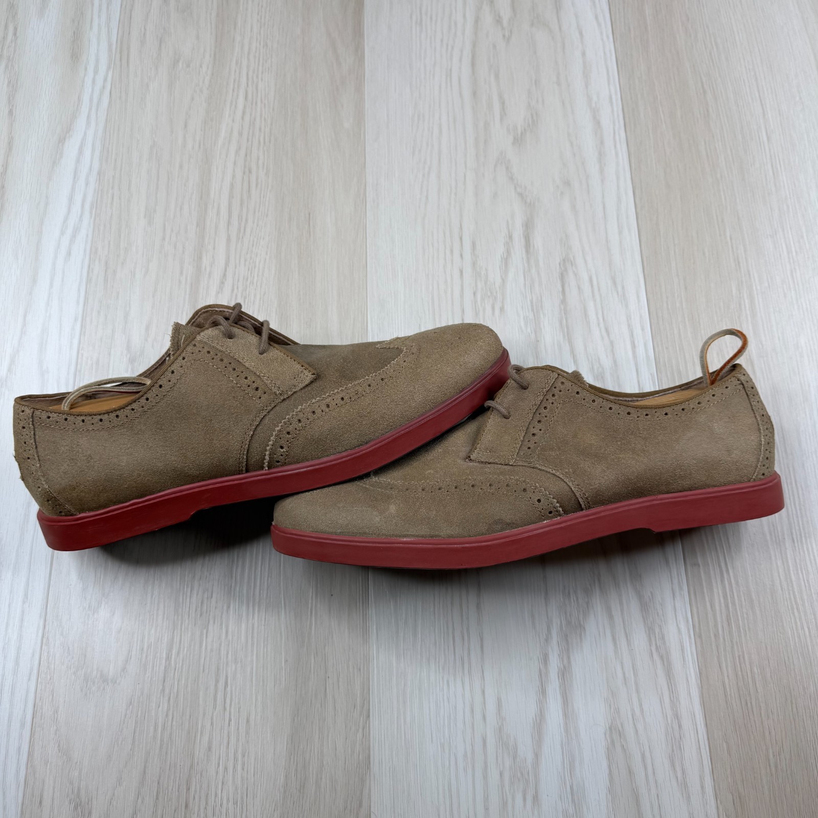 Polo by Ralph Lauren Orrick Wingtip Mens Taupe Leather Oxford Shoes Size 13D