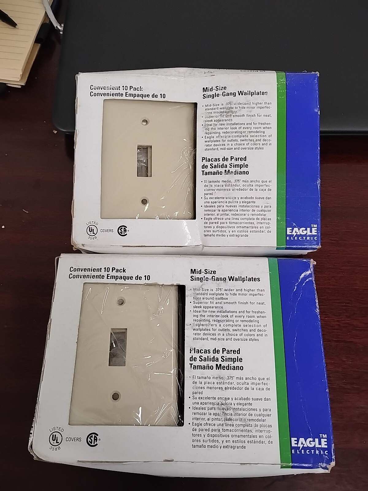 20 Eagle Ivory Mid-Size Flush 1Gang Toggle Switch  Wallplates 2034V. New