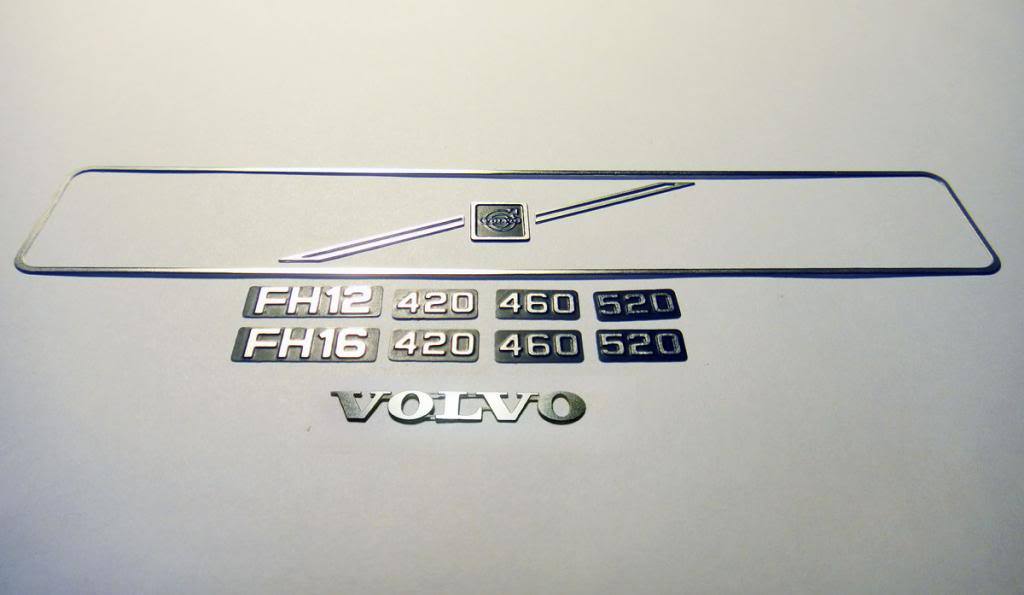 Metal Front Grilling Plate and logos For 1/14 Tamiya Rc Truck Volvo FH12 CC HAND