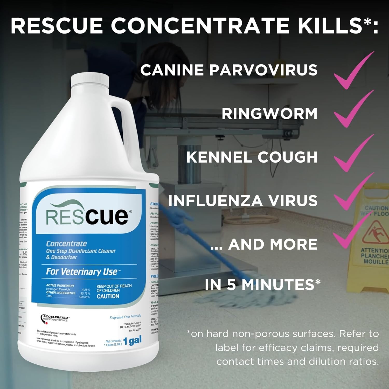 One-Step Veterinary Cleaner Deodorizer Kennel Cage Floor 1 Gallon