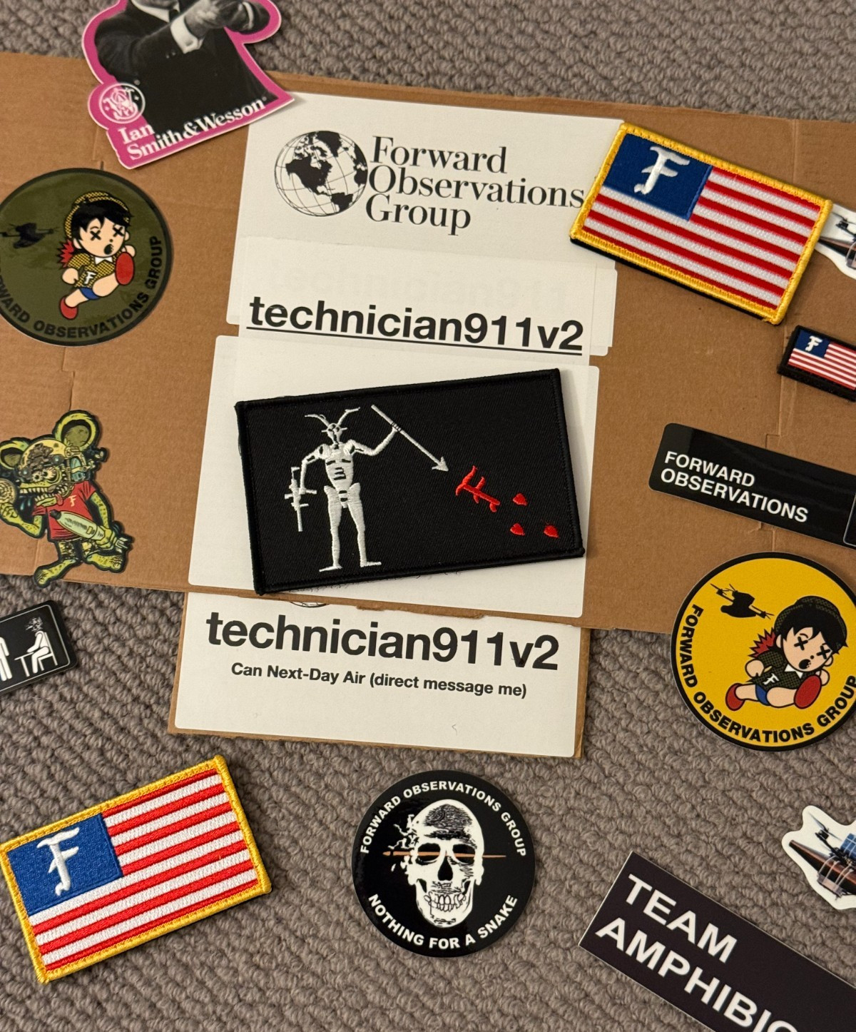 Forward Observations Group FOG Blackbeard Large Patch 3x5 XL New!