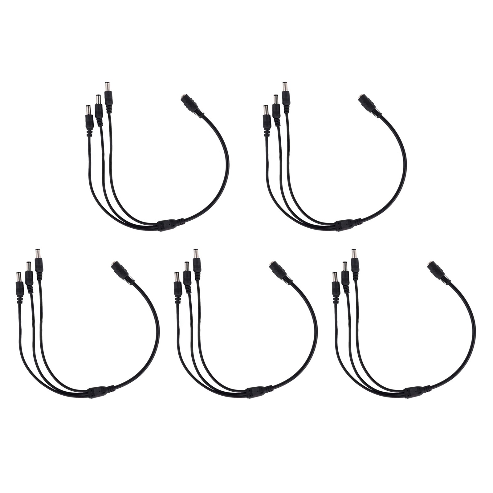 5PCS 1:3 DC Power Splitter Cable Cord 1 Female to 3 Male 5.5x2.1mm 12V Port