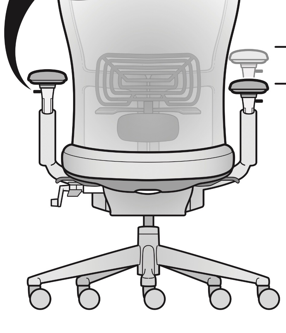 Haworth Zody Office Chair - Lumbar support and Pelvic Support
