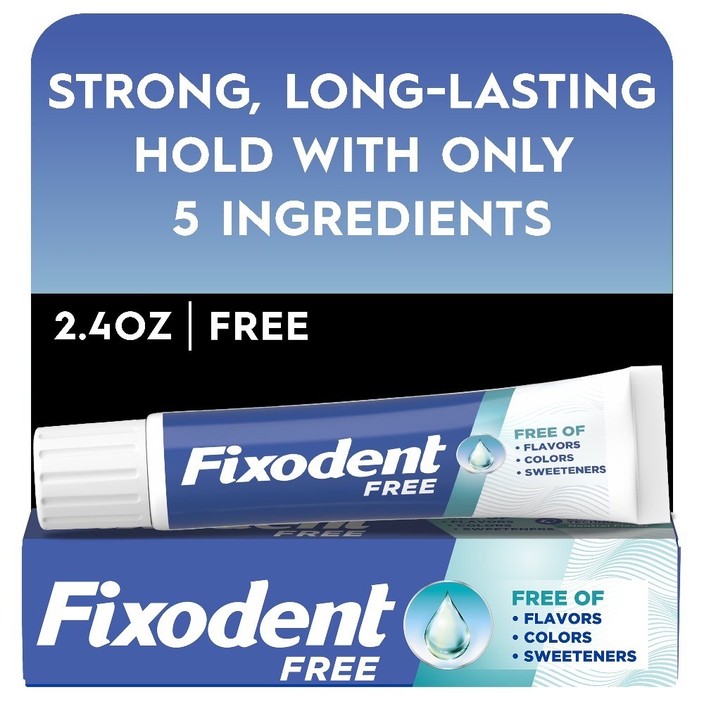 Denture Adhesive Cream for Secure Hold Comfort Fit Dental Fixative 2.4 oz