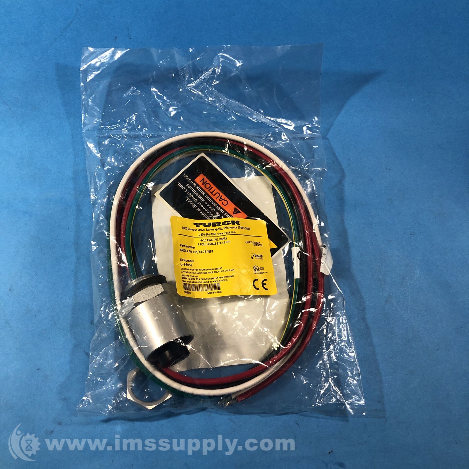 Turck GKDFA 40-1M/14.75/NPT Receptacle Connector FNFP