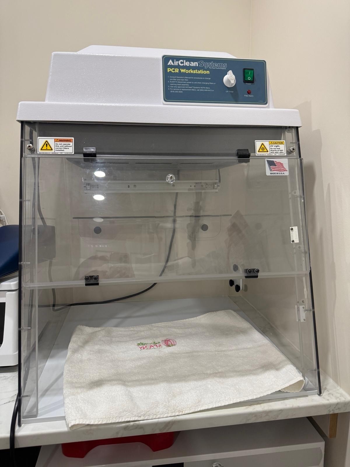 AirClean Systems PCR workstation UV Hood | Lab Clean Bench HEPA