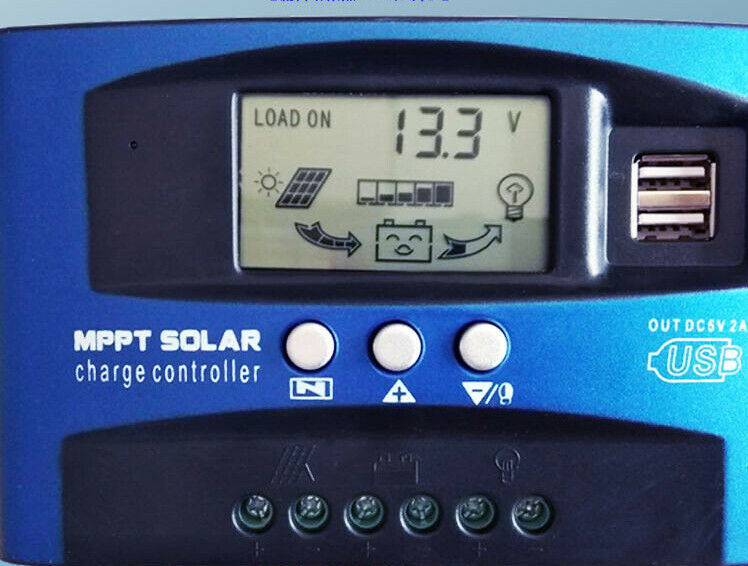 60A MPPT Solar Panel Regulator Charge Controller 12V/24V Auto Focus Tracking,
