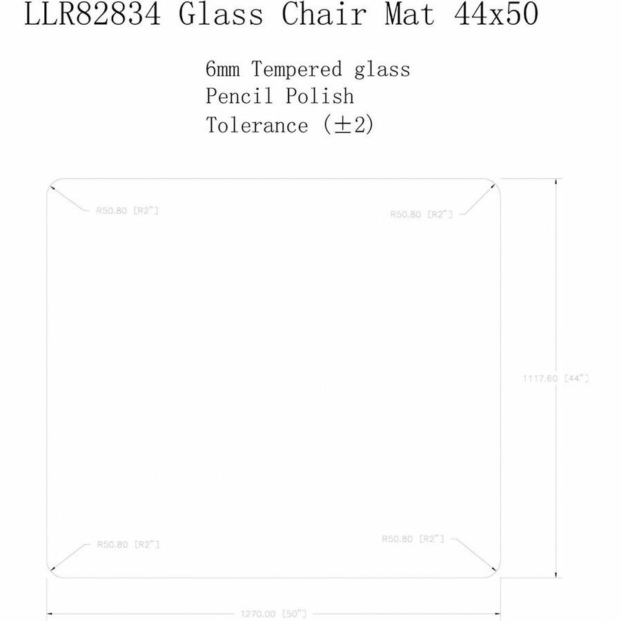 Lorell Tempered Glass Chairmat (llr-82834) (llr82834)