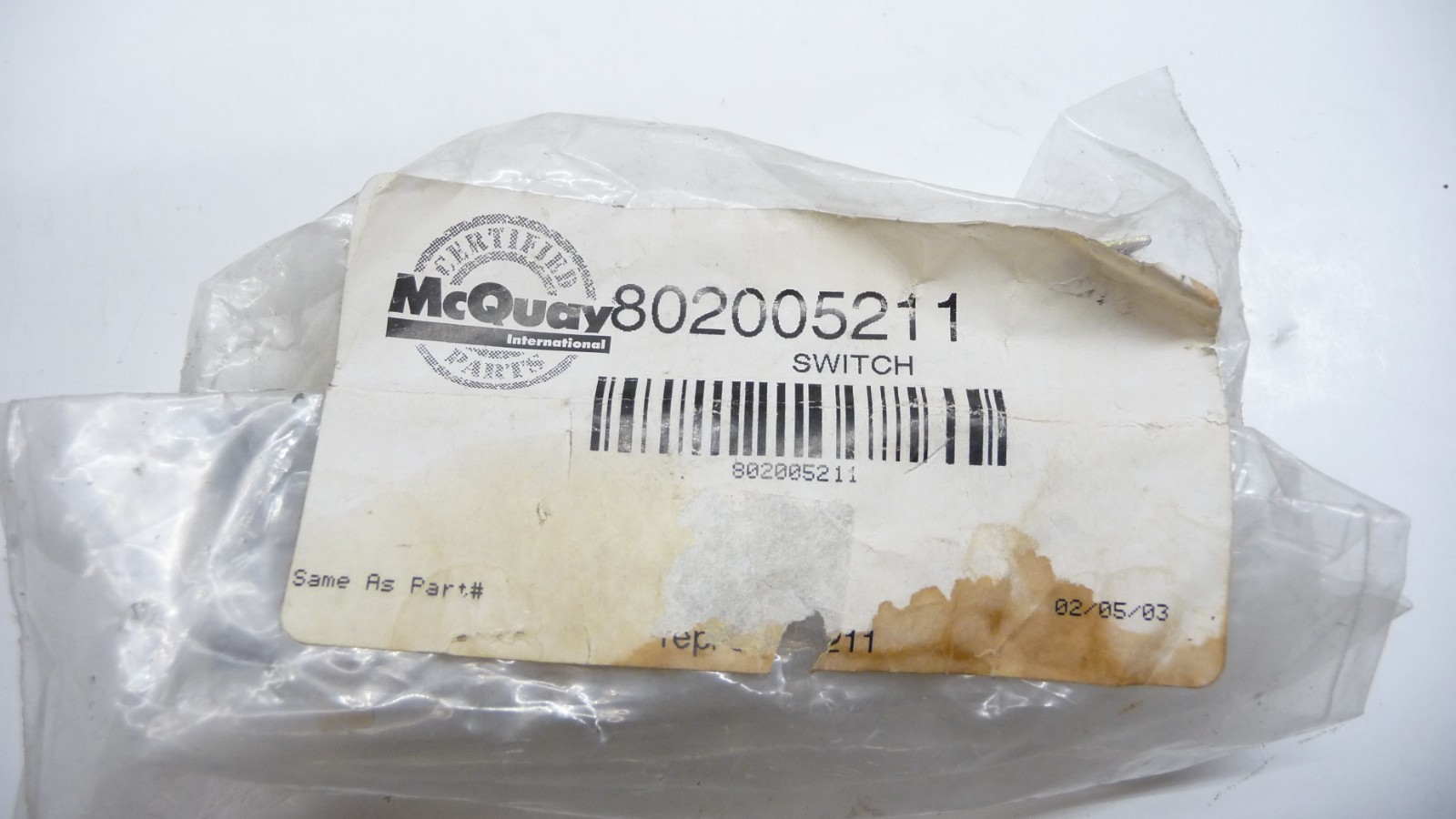 McQuay 802005211 3-Button Switch ASP3128-331 Replaces 02005211 NOS