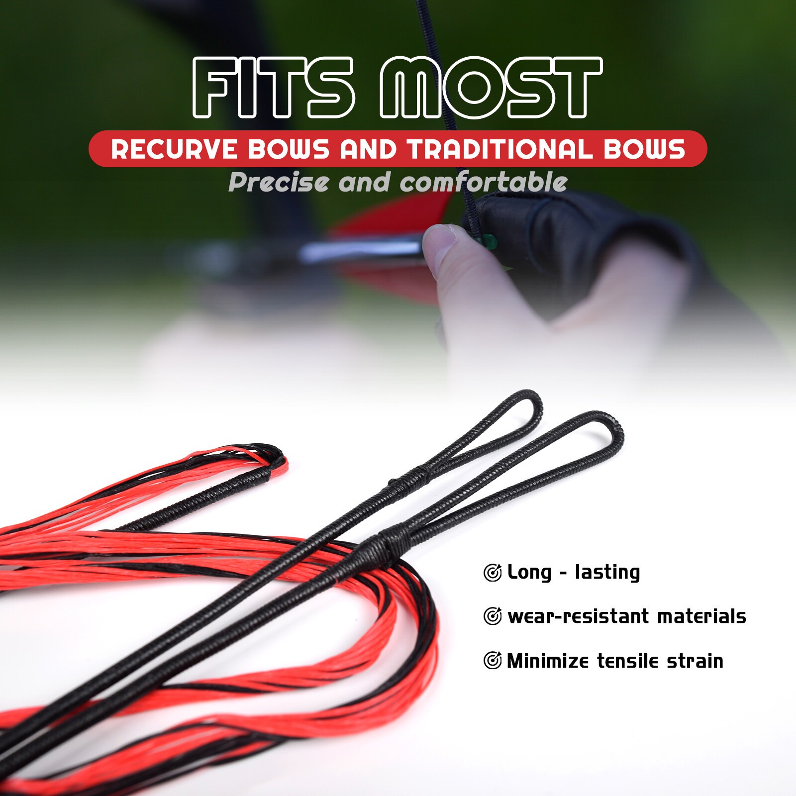 Replacement Bowstring 56-62" for Traditional Longbow Recurve Bow Hunting Target