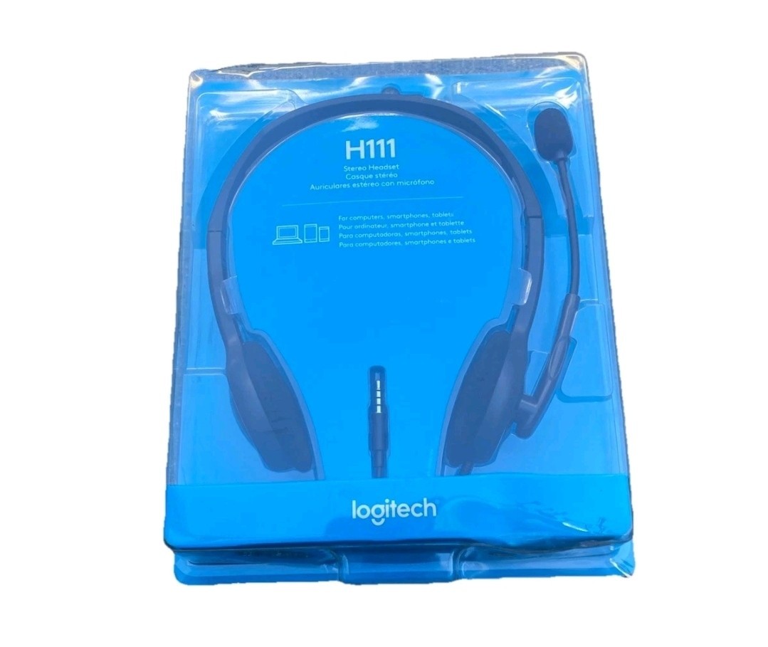 Logitech H111 Stereo Headset Rotating Microphone Adjustable Headband