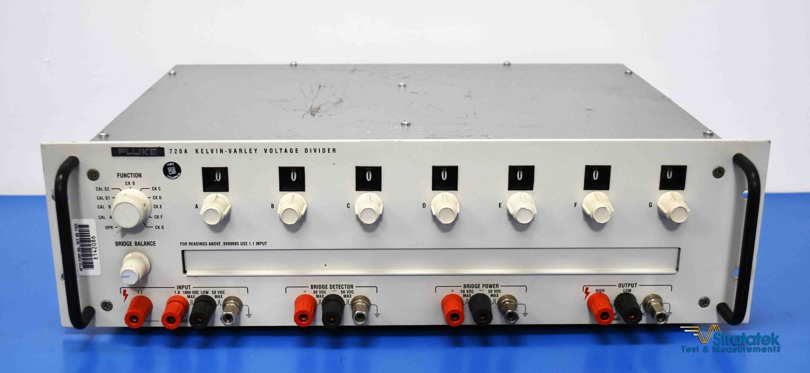 Fluke 720A Kelvin-Varley Divider Primary Ratio Standard 0.1ppm Input Linearity